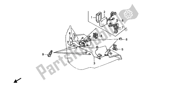 All parts for the Fairing Sub Harness of the Honda GL 1500 1990