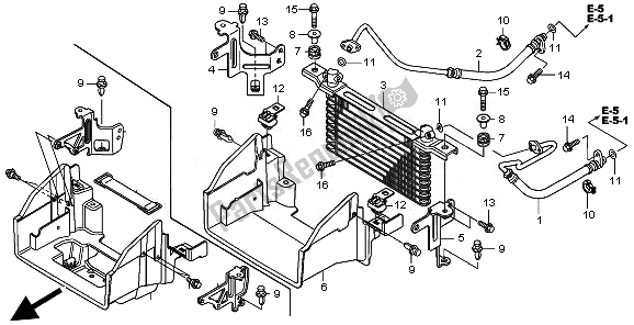 All parts for the Oil Cooler of the Honda TRX 500 FE Foretrax Foreman ES 2010