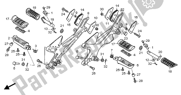 All parts for the Step of the Honda CBF 500A 2006