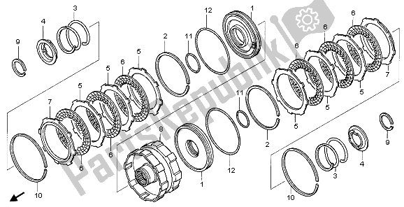 All parts for the Clutch(2-3) of the Honda TRX 680 FA Fourtrax Rincon 2009