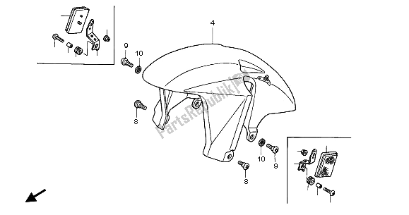 Tutte le parti per il Parafango Anteriore del Honda CBR 900 RR 2003