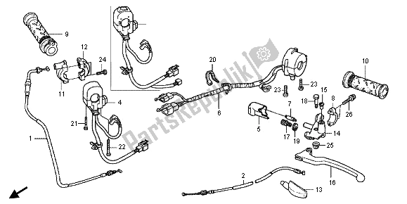 Tutte le parti per il Maniglia Leva E Interruttore E Cavo del Honda CBR 125R 2013