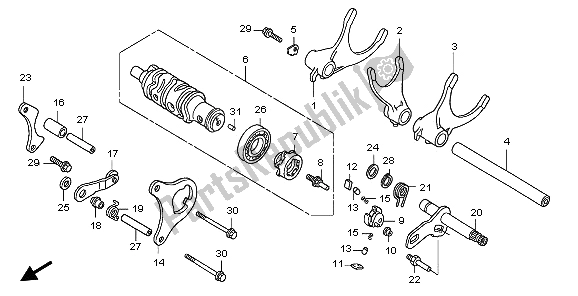 Alle onderdelen voor de Schakeltrommel & Schakelvork van de Honda CB 1300 SA 2009