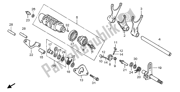 All parts for the Gearshift Drum of the Honda VF 750C 1995