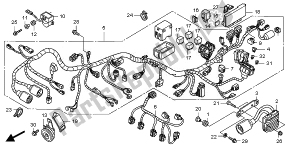 All parts for the Wire Harness of the Honda CBF 1000 SA 2010