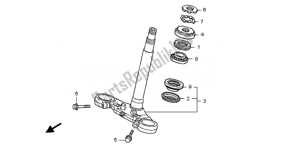 All parts for the Steering Stem of the Honda CBF 600 SA 2010