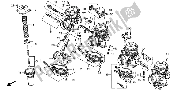 Todas las partes para Carburador (componentes) de Honda CBR 1000F 1989