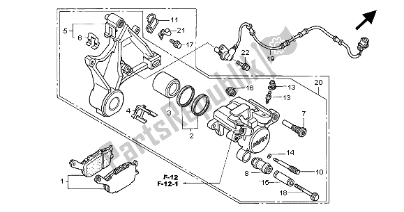 Alle onderdelen voor de Achter Remklauw van de Honda CB 1300 SA 2005