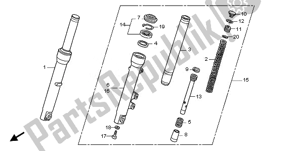 Tutte le parti per il Forcella Anteriore del Honda SH 125S 2011