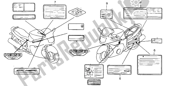 Toutes les pièces pour le étiquette D'avertissement du Honda CBR 1100 XX 1998