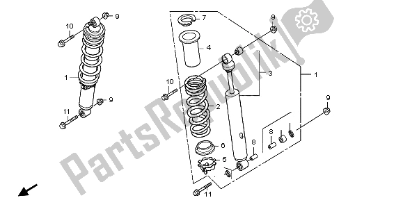 Todas las partes para Cojin Delantero de Honda TRX 300 EX Sporttrax 2001