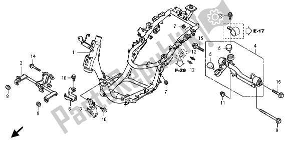 Wszystkie części do Korpus Ramy Honda SH 150R 2012