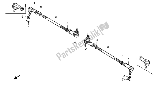 Tutte le parti per il Tirante del Honda TRX 500 FA Fourtrax Foreman 2004