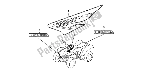 Tutte le parti per il Marchio del Honda TRX 250 EX Sportrax 2002