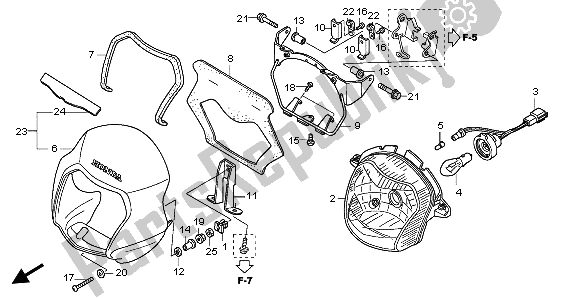 Alle onderdelen voor de Koplamp (uk) van de Honda XR 125L 2003