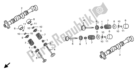Todas las partes para árbol De Levas Y Válvula de Honda GL 1800 2010