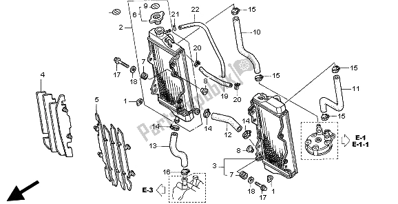 Alle onderdelen voor de Radiator van de Honda CR 125R 2003