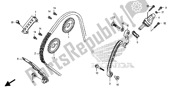 Alle onderdelen voor de Nokkenketting & Spanner van de Honda CB 600 FA Hornet 2013