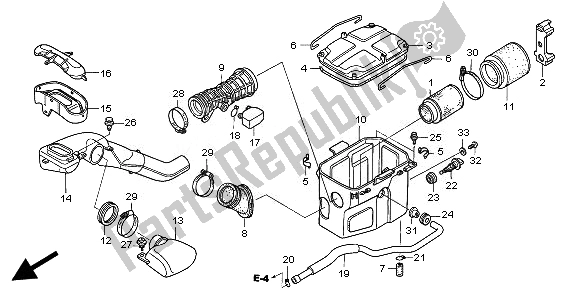 All parts for the Air Cleaner of the Honda TRX 680 FA Fourtrax Rincon 2010