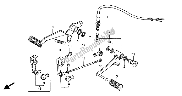 Tutte le parti per il Pedale Del Freno E Cambio Pedale del Honda CB 600F Hornet 2003