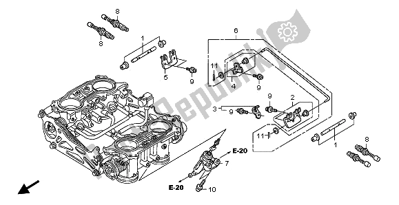 All parts for the Throttle Body (component Parts) of the Honda ST 1300A 2003