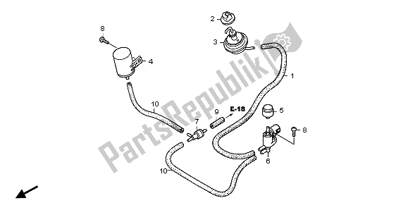 All parts for the Bypass Control Solenoid Valve of the Honda XL 1000V 2007