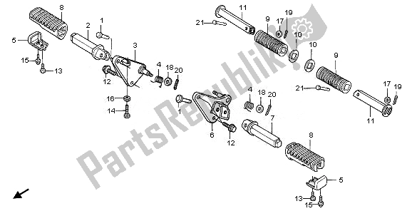 All parts for the Step of the Honda VT 125C 2008