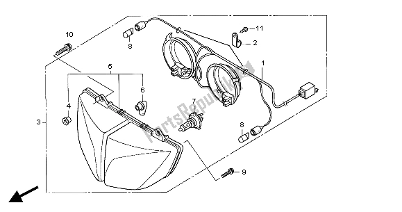 Tutte le parti per il Faro (uk) del Honda CBF 600 SA 2004