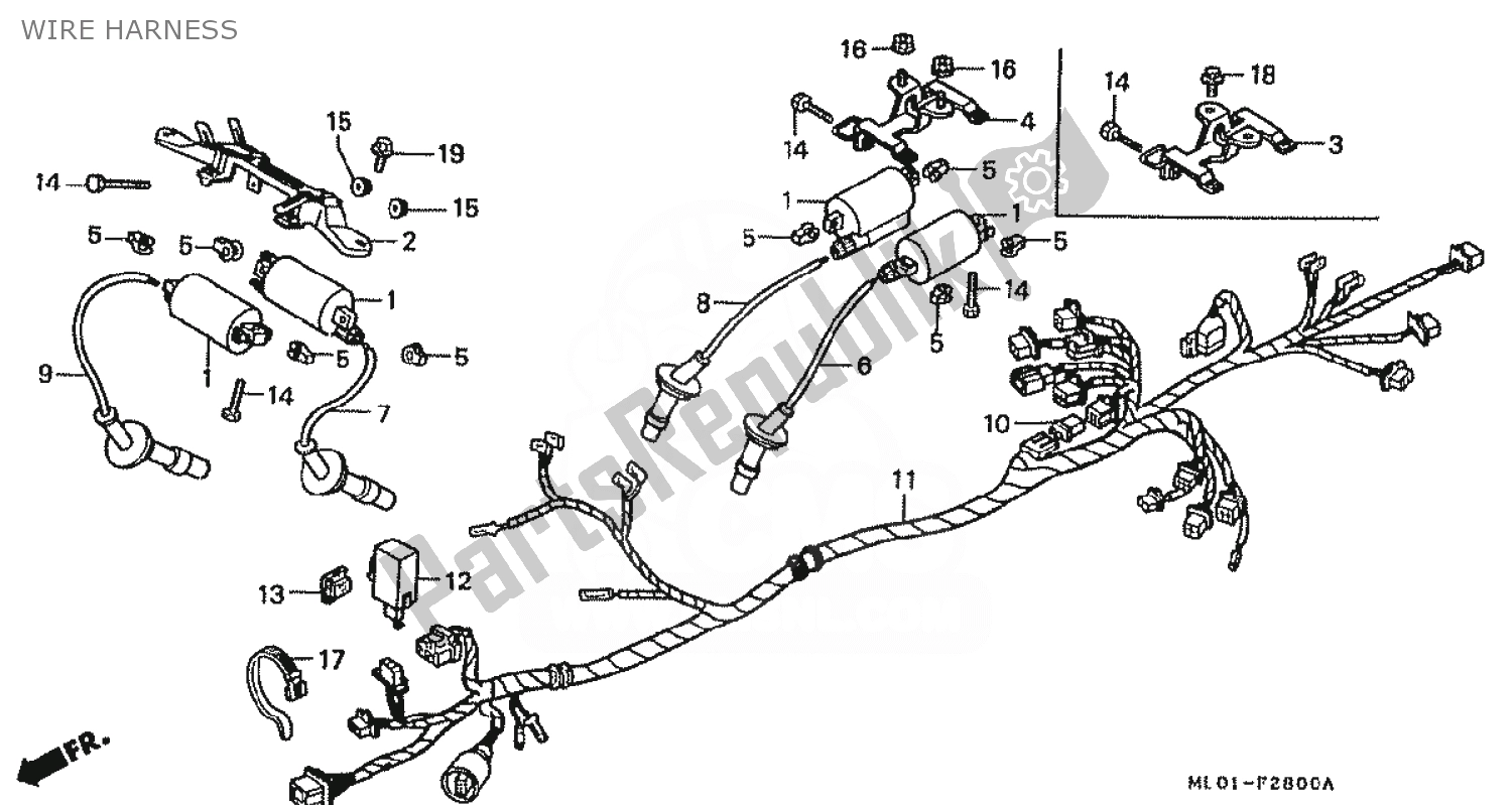 Todas las partes para Arnés De Cables de Honda VFR 400 1986