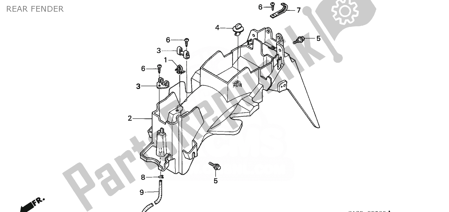 Todas as partes de Pára-choque Traseiro do Honda NSR 75 1992