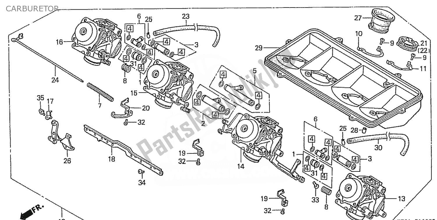 Todas las partes para Carburador de Honda CBR 400 RR 1986
