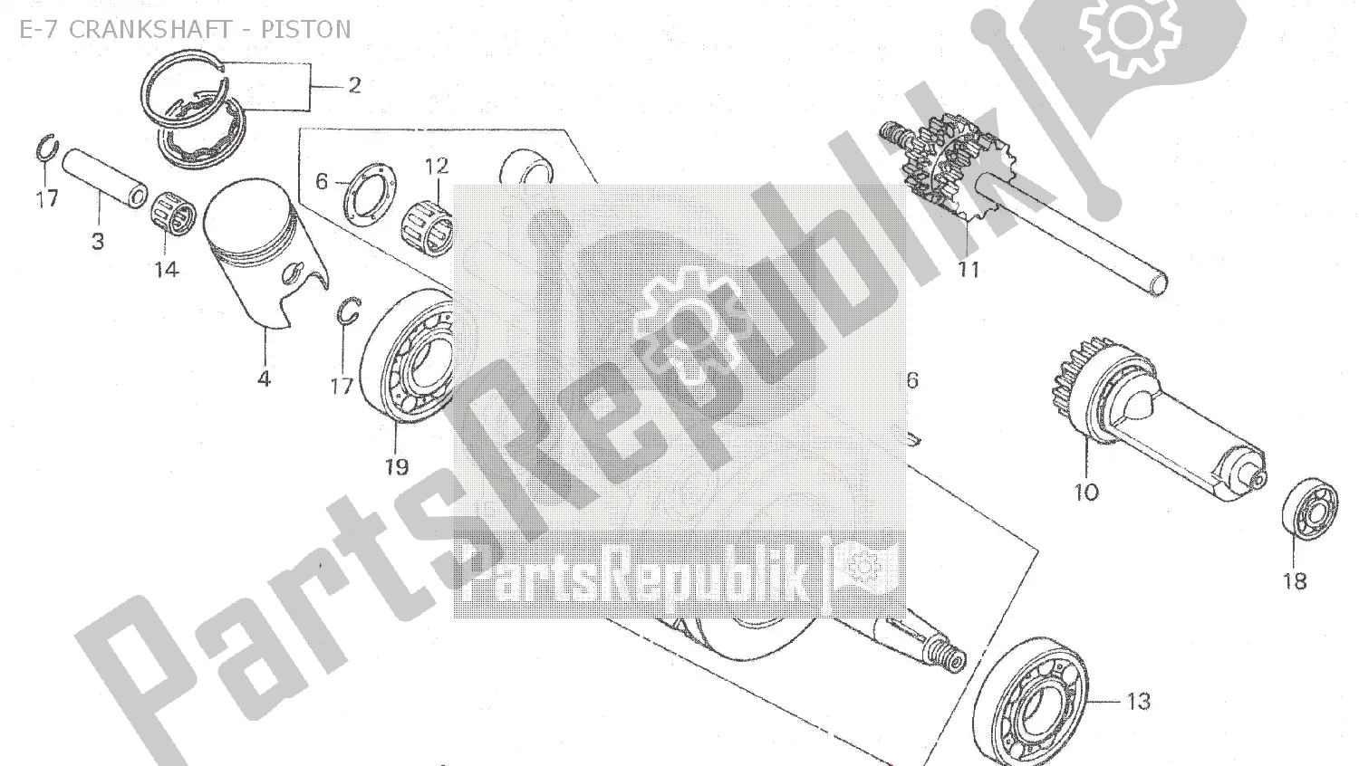 Todas las partes para E-7 Crankshaft - Piston de Honda MB 80 1981