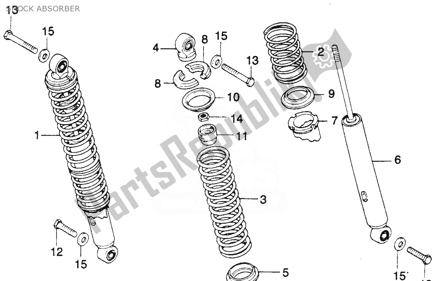 Todas las partes para Amortiguador de Honda MT 250 1974