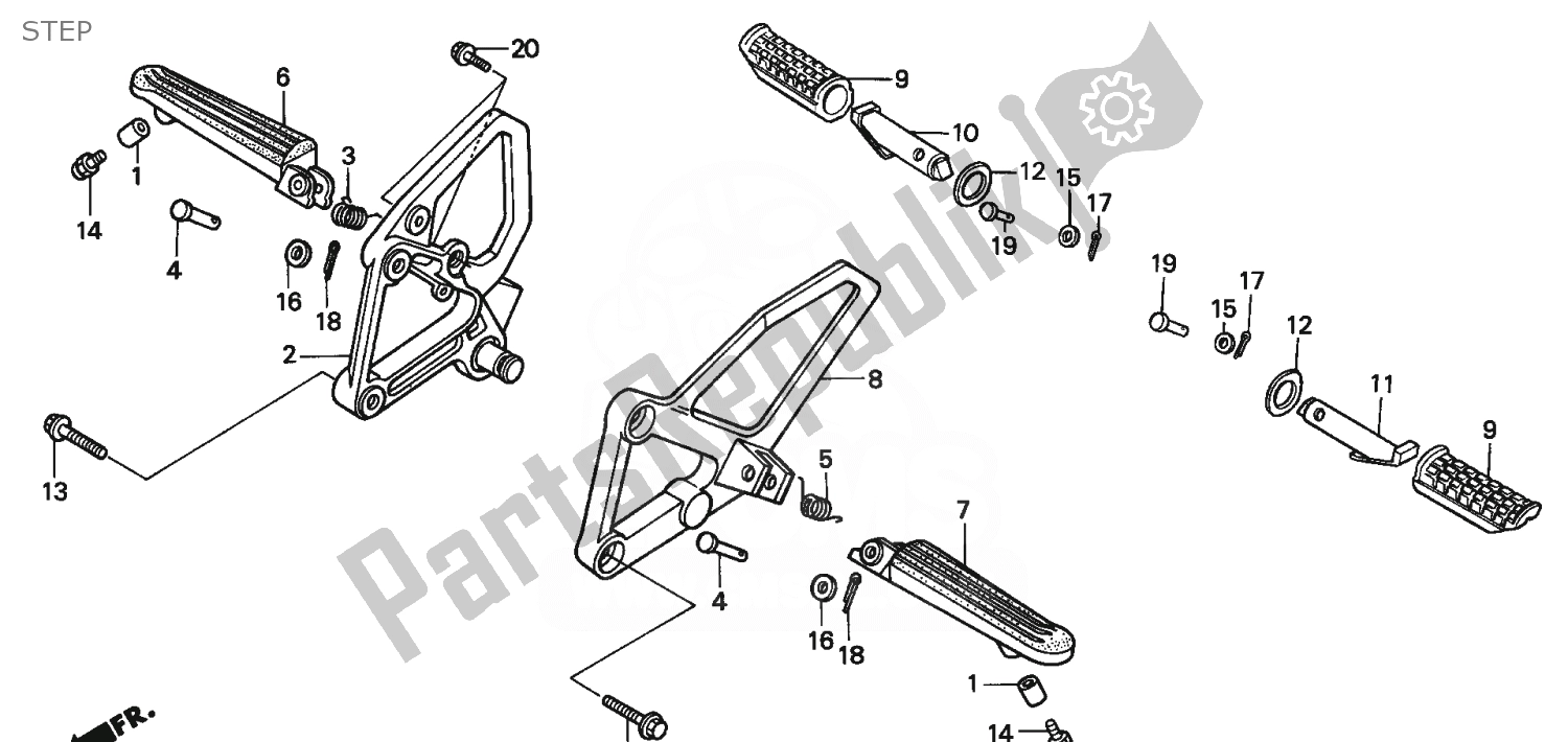 Toutes les pièces pour le étape du Honda NSR 50 1997