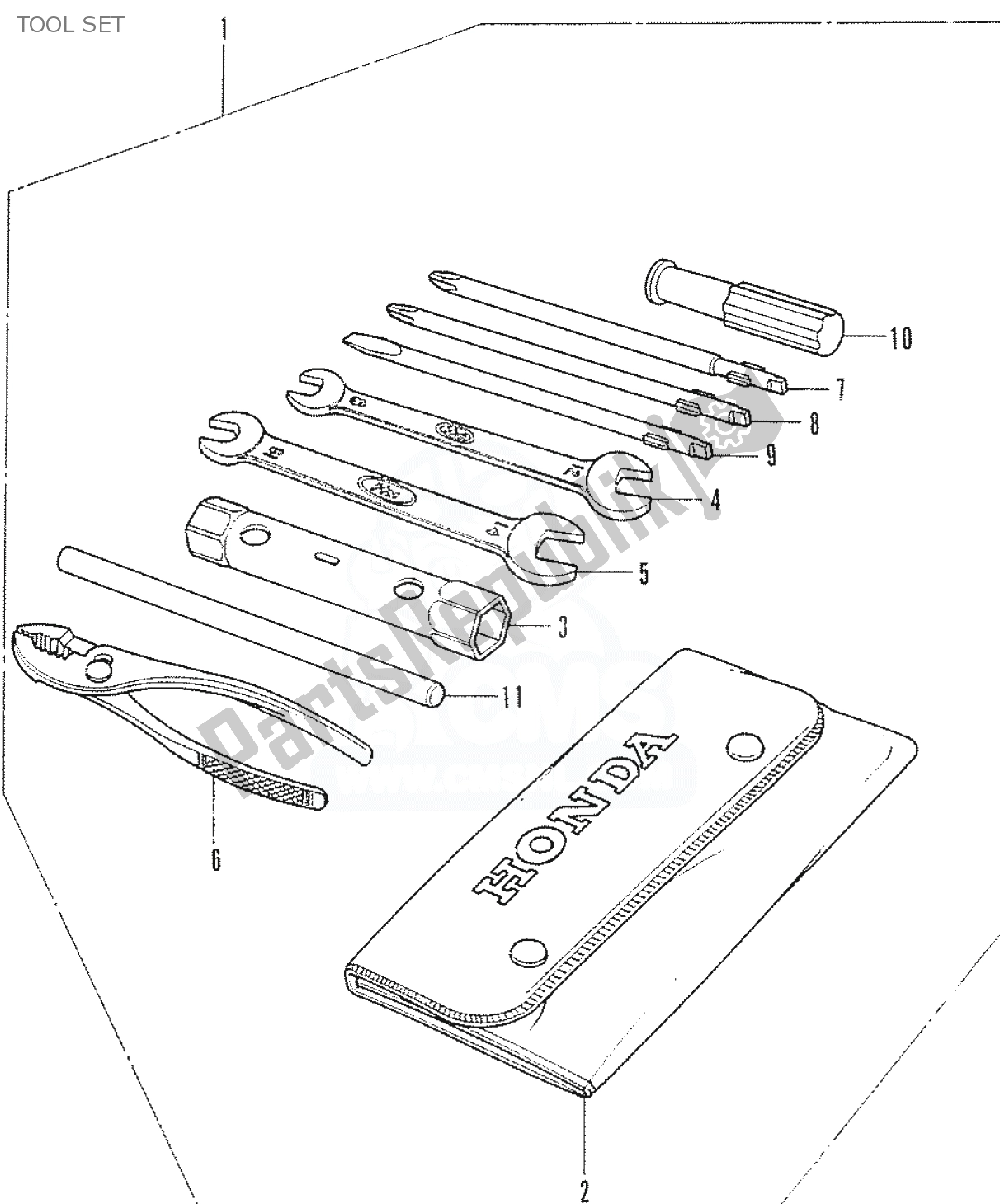 All parts for the Tool Set of the Honda CF 70 Chaly 1950 - 2023