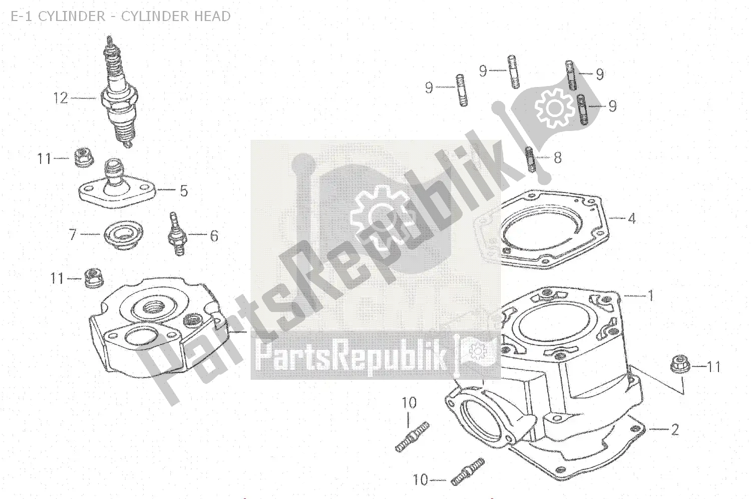 Todas as partes de E-1 Cylinder - Cylinder Head do Honda NSR 150 1993