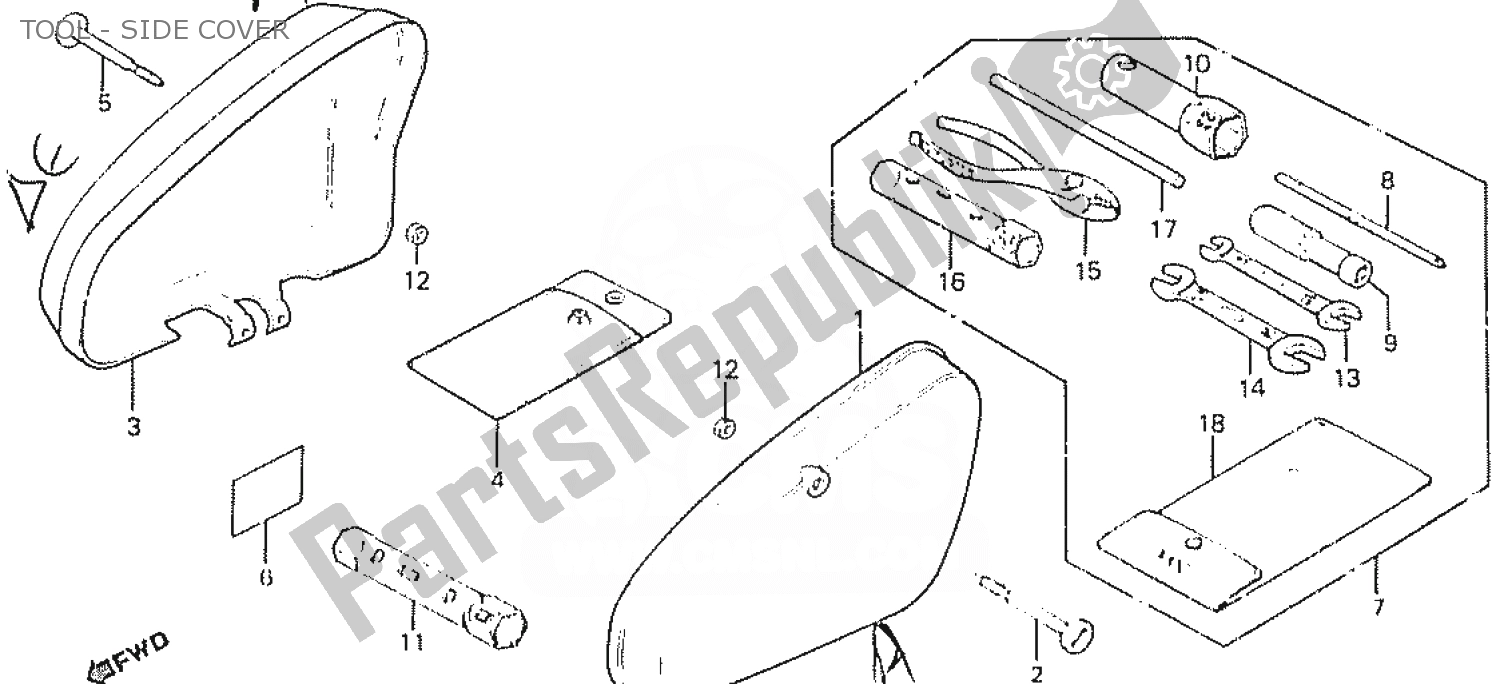 Alle onderdelen voor de Tool - Side Cover van de Honda C 50 CUB 1984