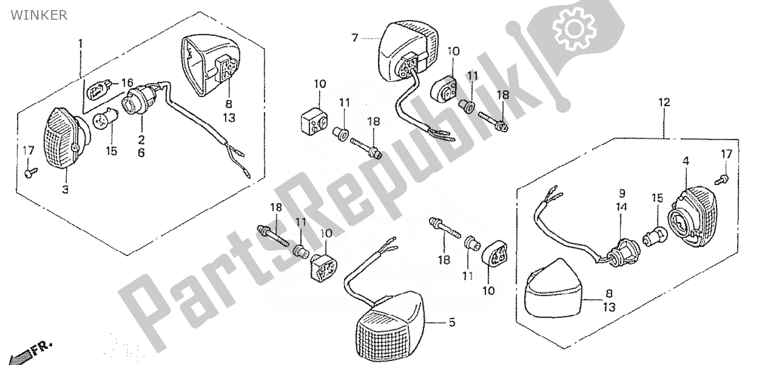 Tutte le parti per il Winker del Honda CBR 400 RR 1990