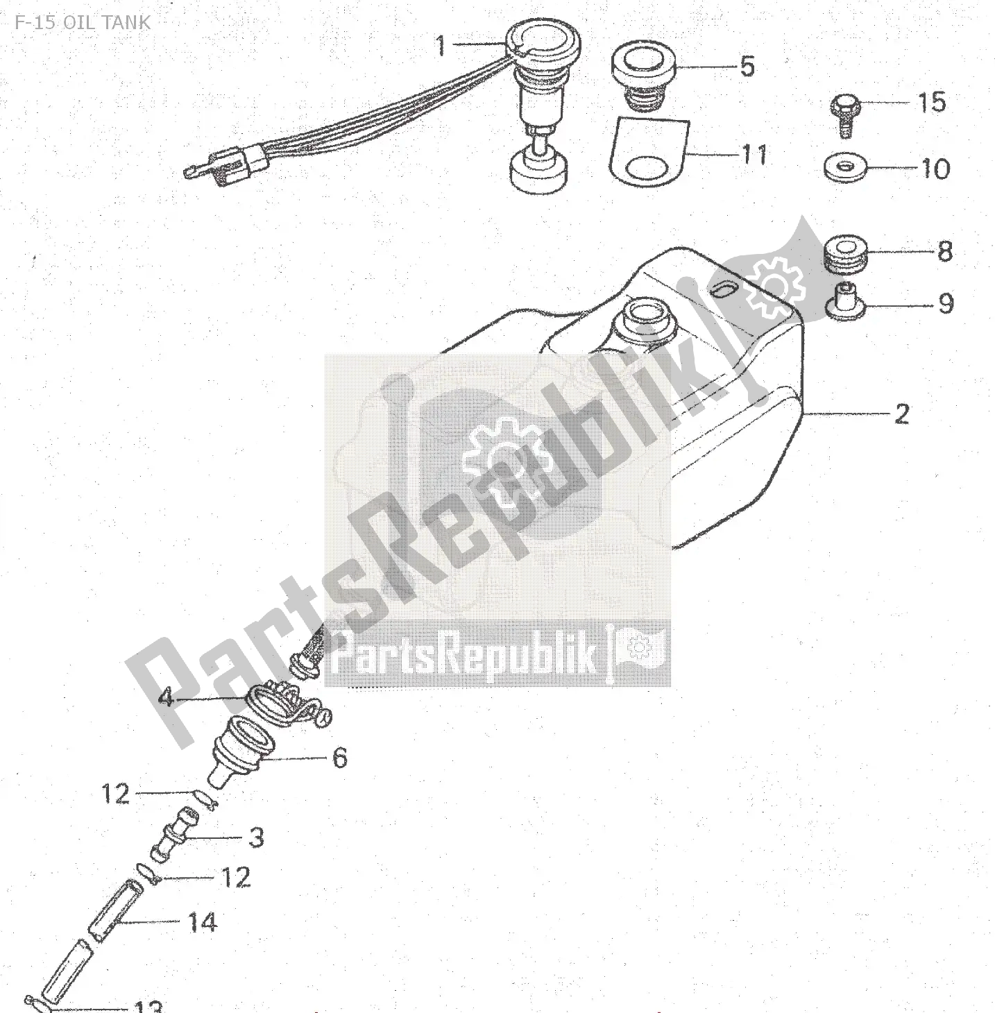 Todas as partes de F-15 Oil Tank do Honda MBX 80 1983