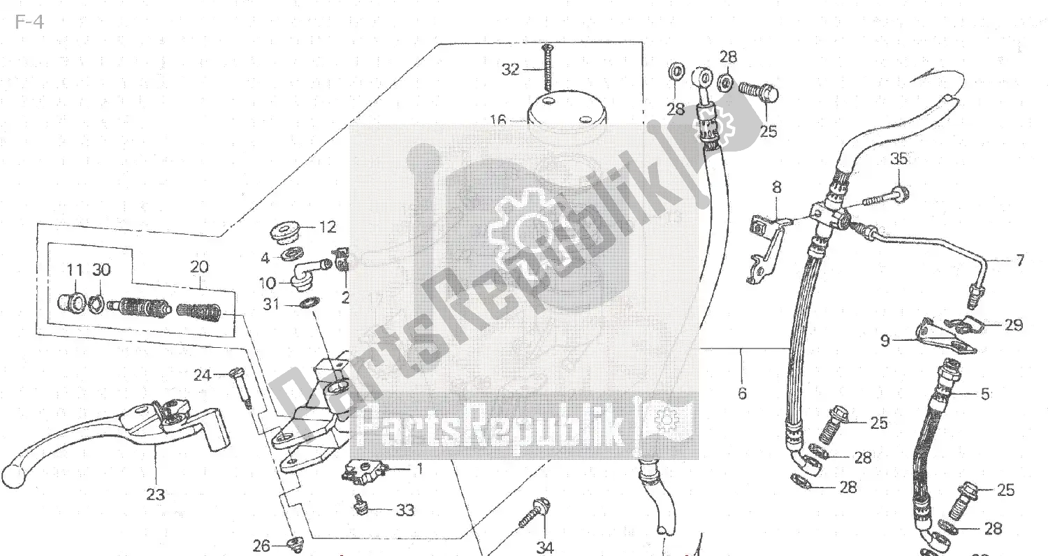 All parts for the F-4 of the Honda NSR 250 1994