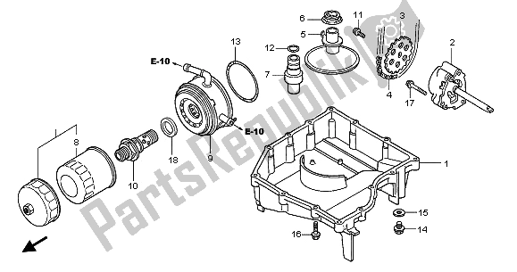 All parts for the Oil Pan & Oil Pump of the Honda CB 900F Hornet 2003