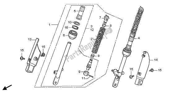 All parts for the Front Cushion of the Honda CRF 50F 2009