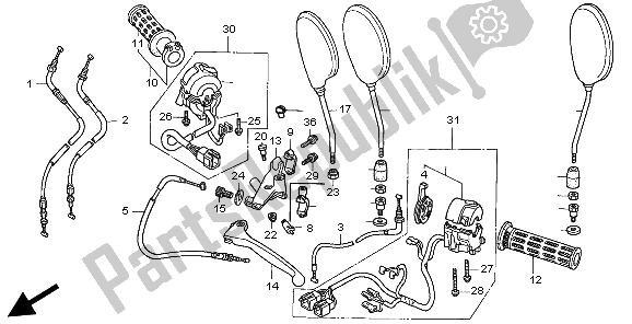 Todas las partes para Interruptor De Cable de Honda CB 500 1999