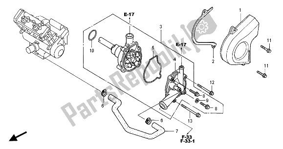 Tutte le parti per il Pompa Dell'acqua del Honda CBR 900 RR 2001