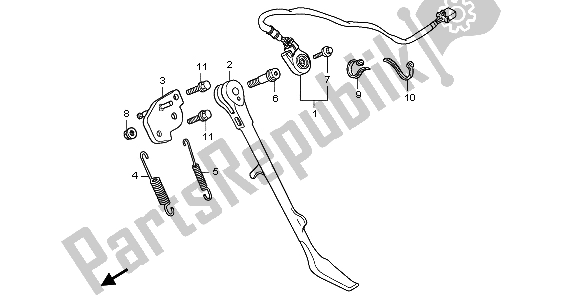 Tutte le parti per il Cavalletto Laterale del Honda VT 750C2 2007