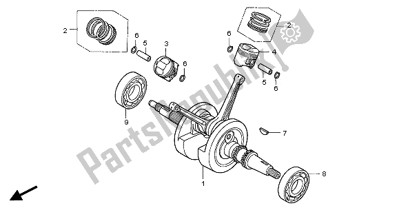 Todas las partes para Cigüeñal Y Pistón de Honda VT 125C 2001