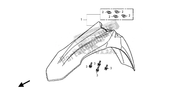 All parts for the Front Fender of the Honda CRF 250R 2014
