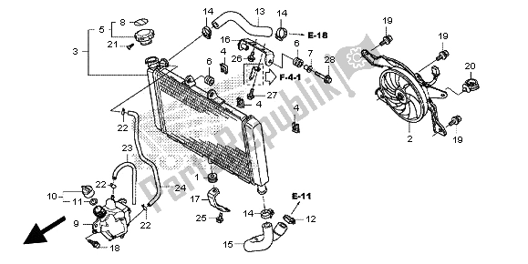 Alle onderdelen voor de Radiator van de Honda NC 700 SA 2012