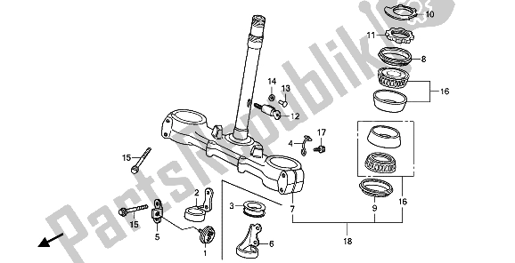 Todas las partes para Vástago De Dirección de Honda XR 600R 1990