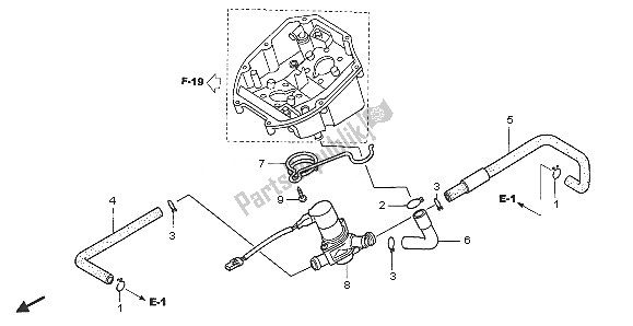 Alle onderdelen voor de Regelklep Voor Luchtinjectie van de Honda XL 1000V 2005